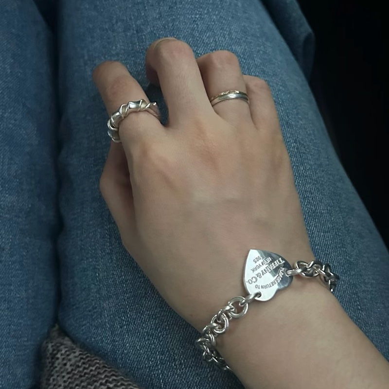Tiffany純銀愛心手鍊-26