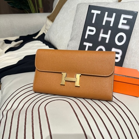 Hermes Constance Wallet Stamp X Gold 金金