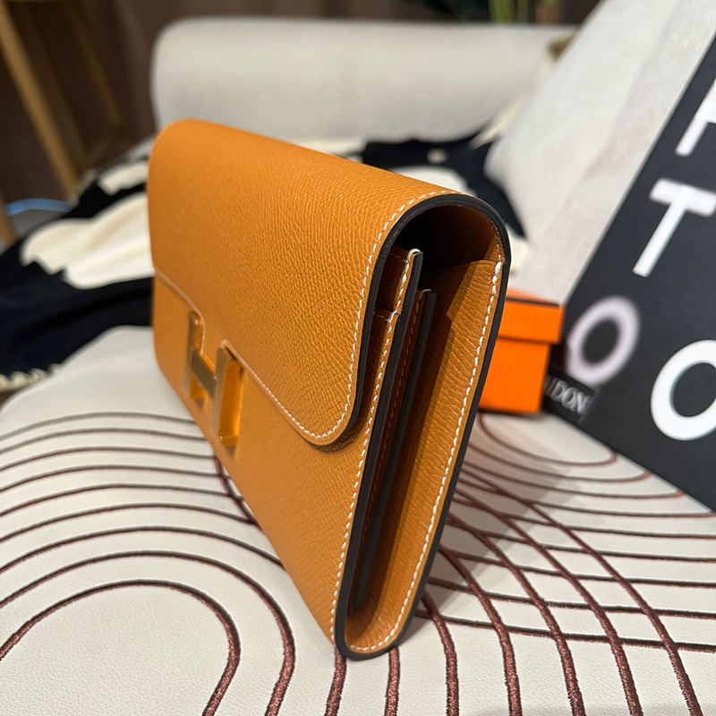 Hermes Constance Wallet Stamp X Gold 金金-4