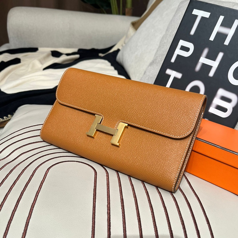 Hermes Constance Wallet Stamp X Gold 金金-5