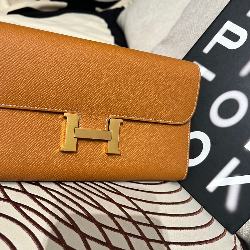 Hermes Constance Wallet Stamp X Gold 金金-7