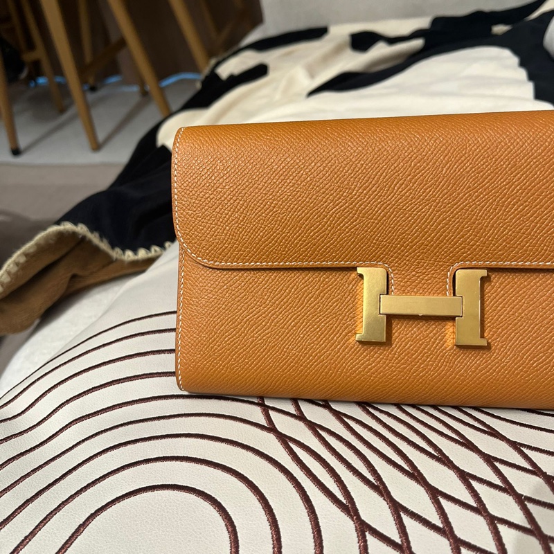 Hermes Constance Wallet Stamp X Gold 金金-8