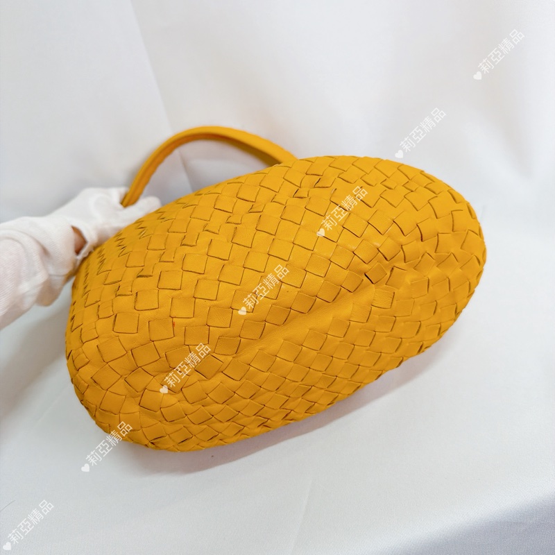 莉亞精品♡ Bv 編織黃手提包 二手美包-4