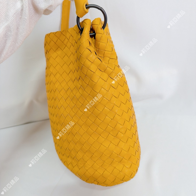 莉亞精品♡ Bv 編織黃手提包 二手美包-5