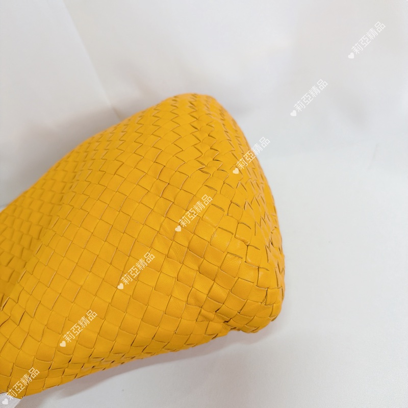 莉亞精品♡ Bv 編織黃手提包 二手美包-8