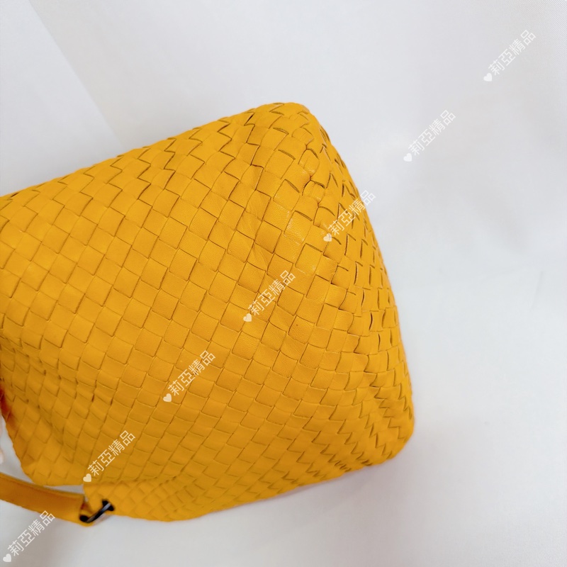 莉亞精品♡ Bv 編織黃手提包 二手美包-9