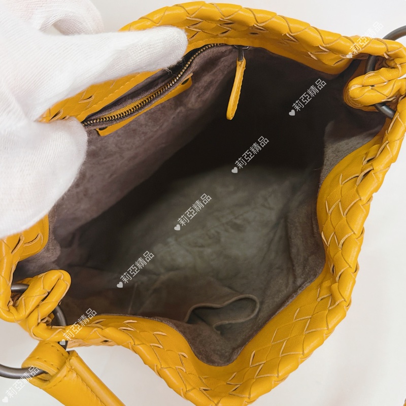 莉亞精品♡ Bv 編織黃手提包 二手美包-12