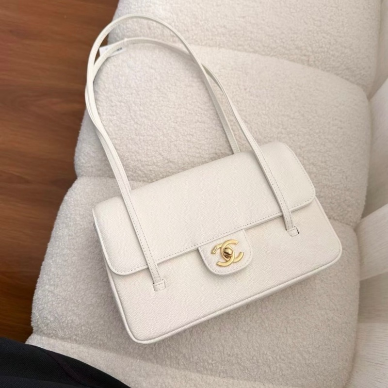 Chanel Preppy coco 白色/金色 22cm(小號)-2