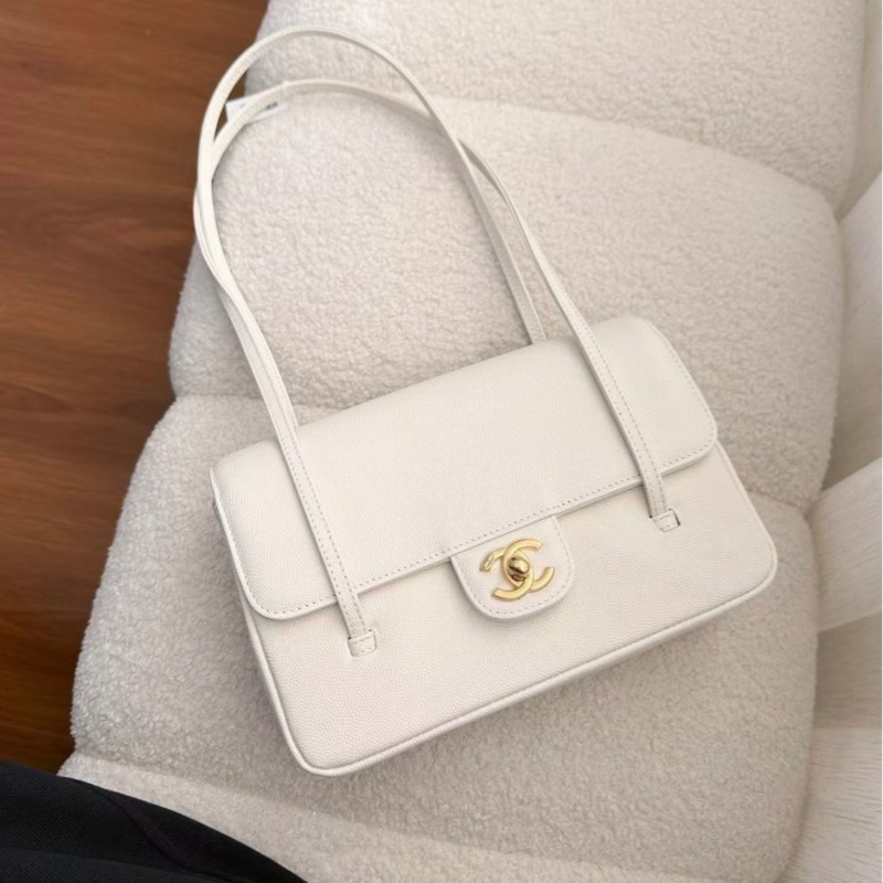 Chanel Preppy coco 白色/金色 22cm(小號)-3
