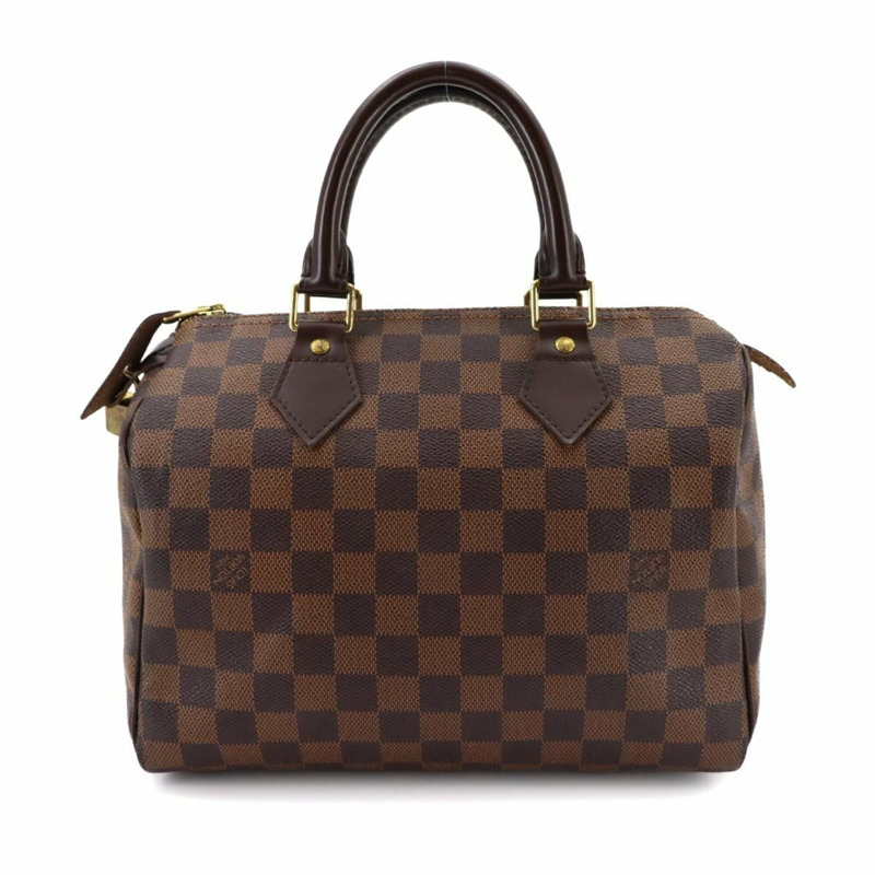 路易威登 Damier Speedy 25 手提包，Ebene 棕色，N41532，金色五金配件。-1