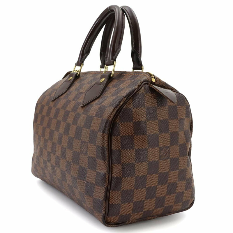 路易威登 Damier Speedy 25 手提包，Ebene 棕色，N41532，金色五金配件。-2