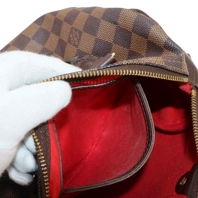 路易威登 Damier Speedy 25 手提包，Ebene 棕色，N41532，金色五金配件。-6
