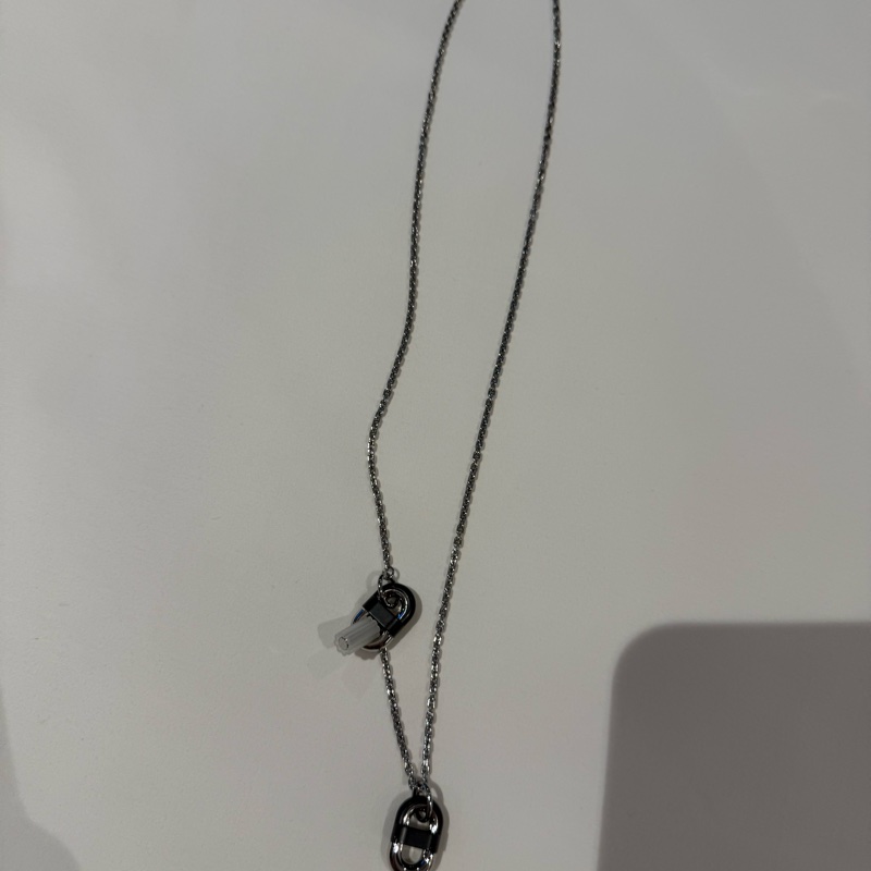 💖Hermes Chaine Maillon 豬鼻 項鍊💖全新 黑銀-7