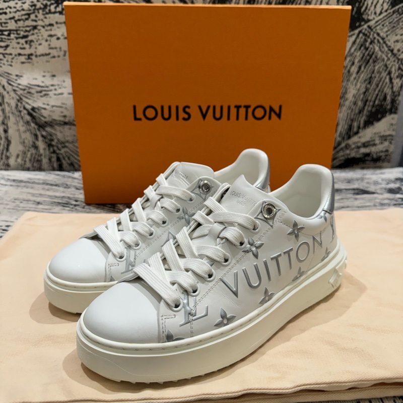 Louis Vuitton 路易威登 time out白銀色松糕鞋35.5碼-0