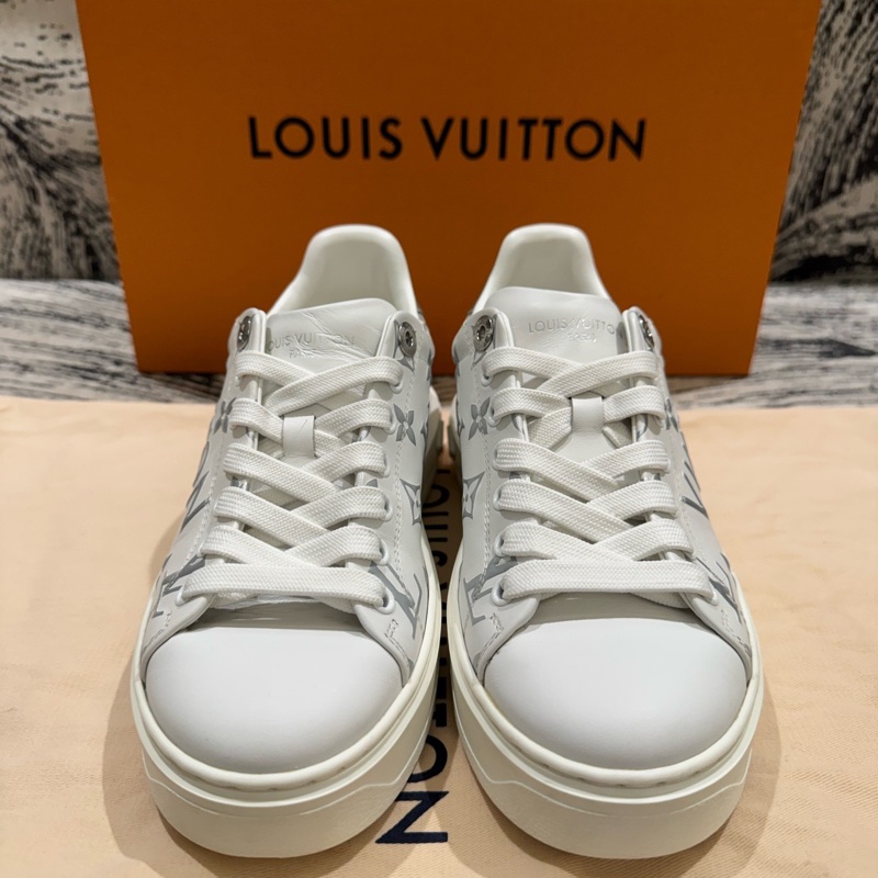 Louis Vuitton 路易威登 time out白銀色松糕鞋35.5碼-1