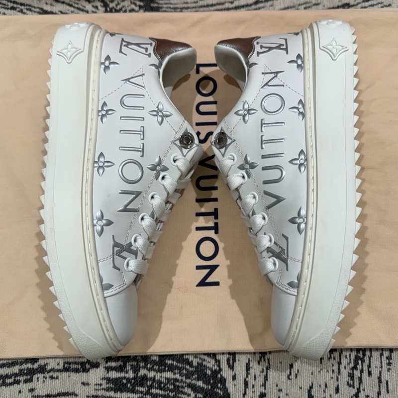 Louis Vuitton 路易威登 time out白銀色松糕鞋35.5碼-3