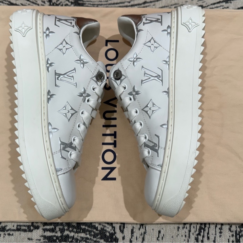Louis Vuitton 路易威登 time out白銀色松糕鞋35.5碼-4
