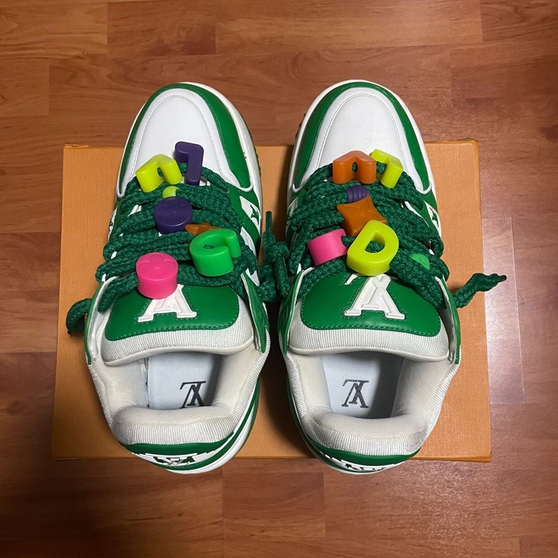Lv Trainer maxi綠色 路易威登白綠胖丁 41.5碼-4