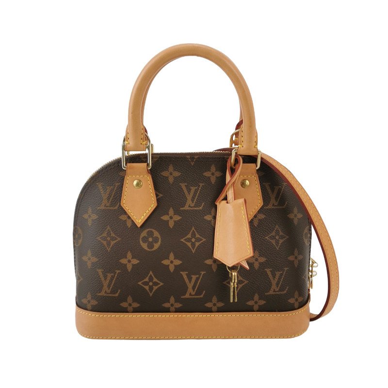 Louis Vuitton (LV) AlmaBB植鞣革Monogram印花貝殼包斜挎包肩背包晶片款-0