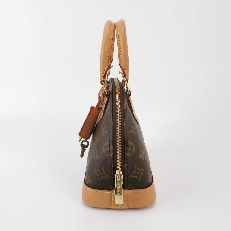 Louis Vuitton (LV) AlmaBB植鞣革Monogram印花貝殼包斜挎包肩背包晶片款-2