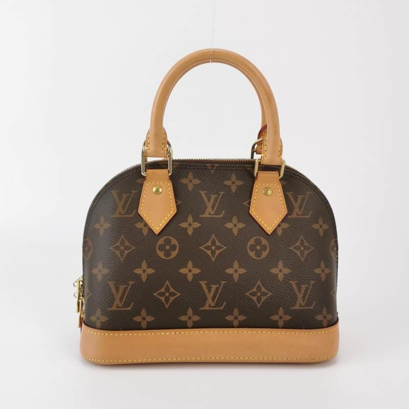 Louis Vuitton (LV) AlmaBB植鞣革Monogram印花貝殼包斜挎包肩背包晶片款-4
