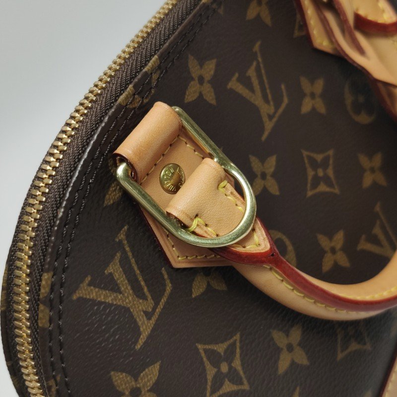 Louis Vuitton (LV) AlmaBB植鞣革Monogram印花貝殼包斜挎包肩背包晶片款-10