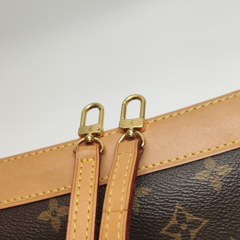 Louis Vuitton (LV) AlmaBB植鞣革Monogram印花貝殼包斜挎包肩背包晶片款-12