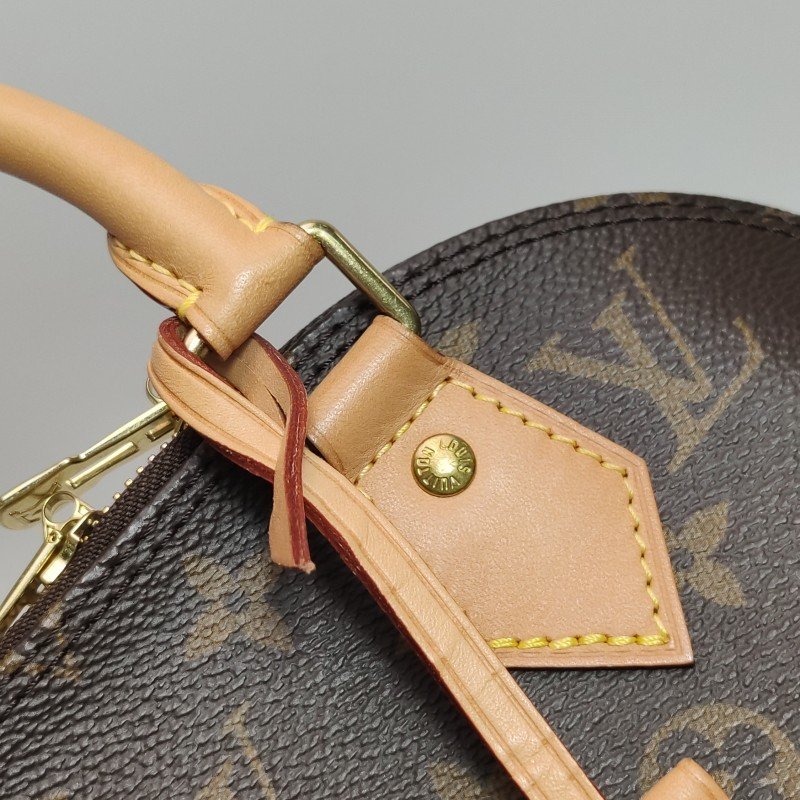 Louis Vuitton (LV) AlmaBB植鞣革Monogram印花貝殼包斜挎包肩背包晶片款-14