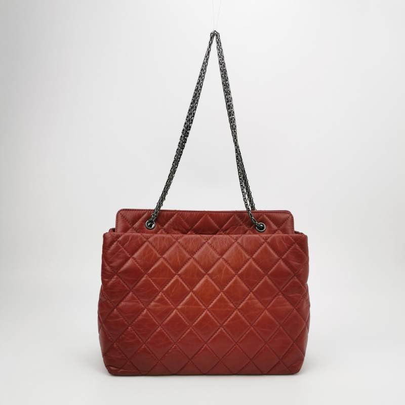 Chanel 2.55 Bag油蠟皮菱格絎縫長方形旋扣單肩包-4