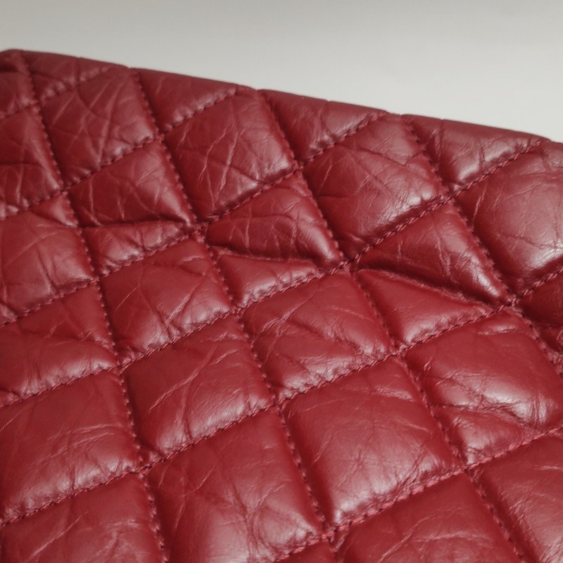 Chanel 2.55 Bag油蠟皮菱格絎縫長方形旋扣單肩包-19