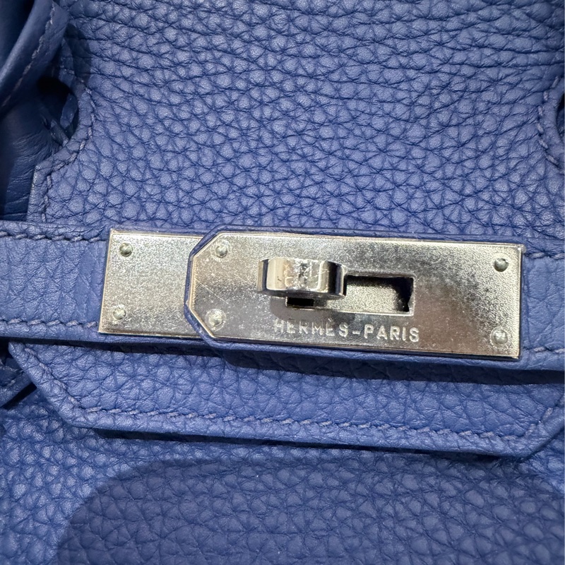 Hermes/ Birkin 30/ 經典電光藍銀扣/ 匡O-20