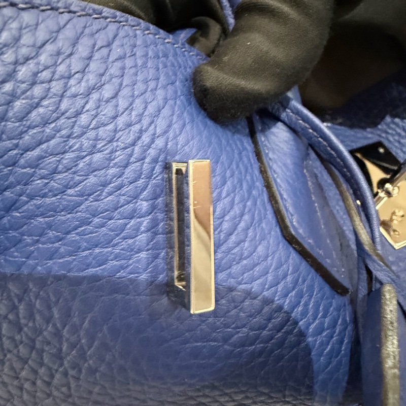 Hermes/ Birkin 30/ 經典電光藍銀扣/ 匡O-24