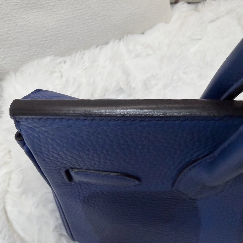 Hermes/ Birkin 30/ 經典電光藍銀扣/ 匡O-28