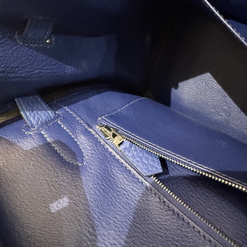 Hermes/ Birkin 30/ 經典電光藍銀扣/ 匡O-30