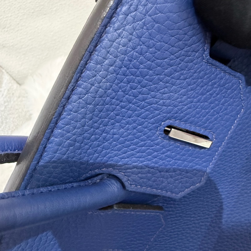 Hermes/ Birkin 30/ 經典電光藍銀扣/ 匡O-41