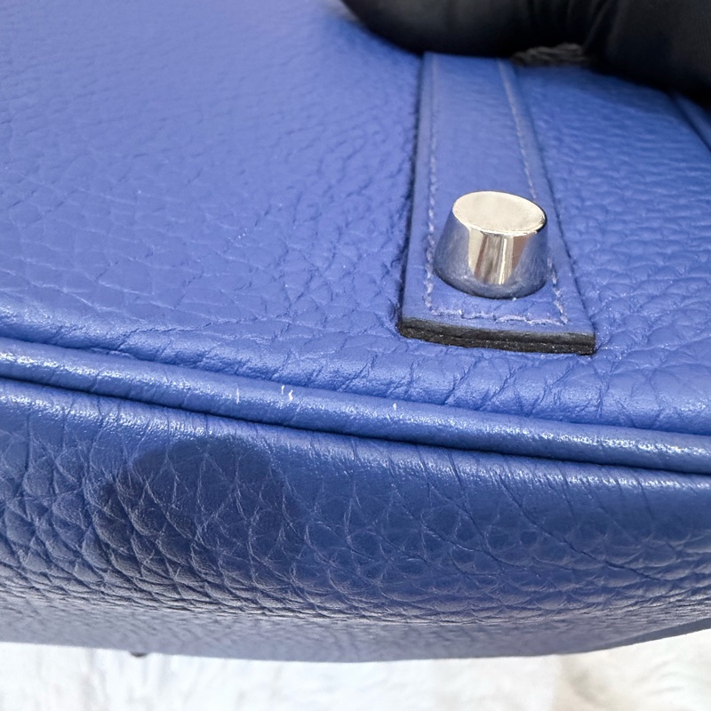 Hermes/ Birkin 30/ 經典電光藍銀扣/ 匡O-43