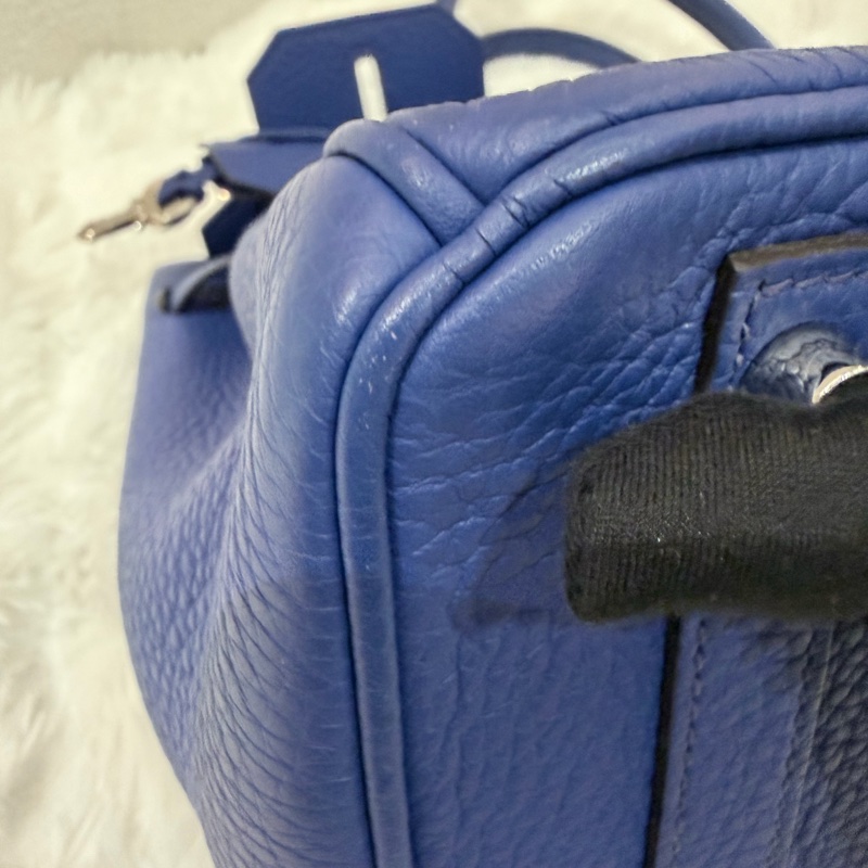 Hermes/ Birkin 30/ 經典電光藍銀扣/ 匡O-45