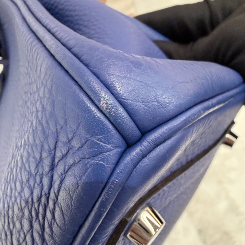Hermes/ Birkin 30/ 經典電光藍銀扣/ 匡O-46