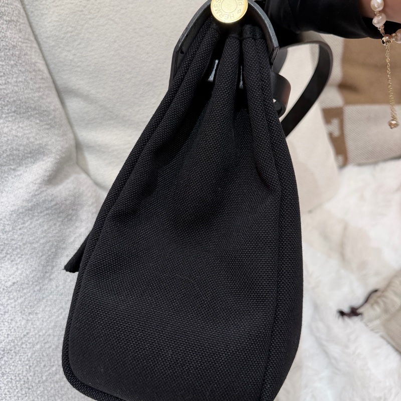 Hermes/ Herbag 31/ 全黑帆布金扣/ Z刻-4