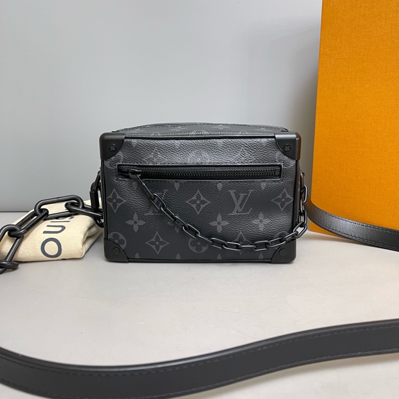 LV路易威登97新Mini Soft Trunk黑花盒子包 芯片款 尺寸18×13-0