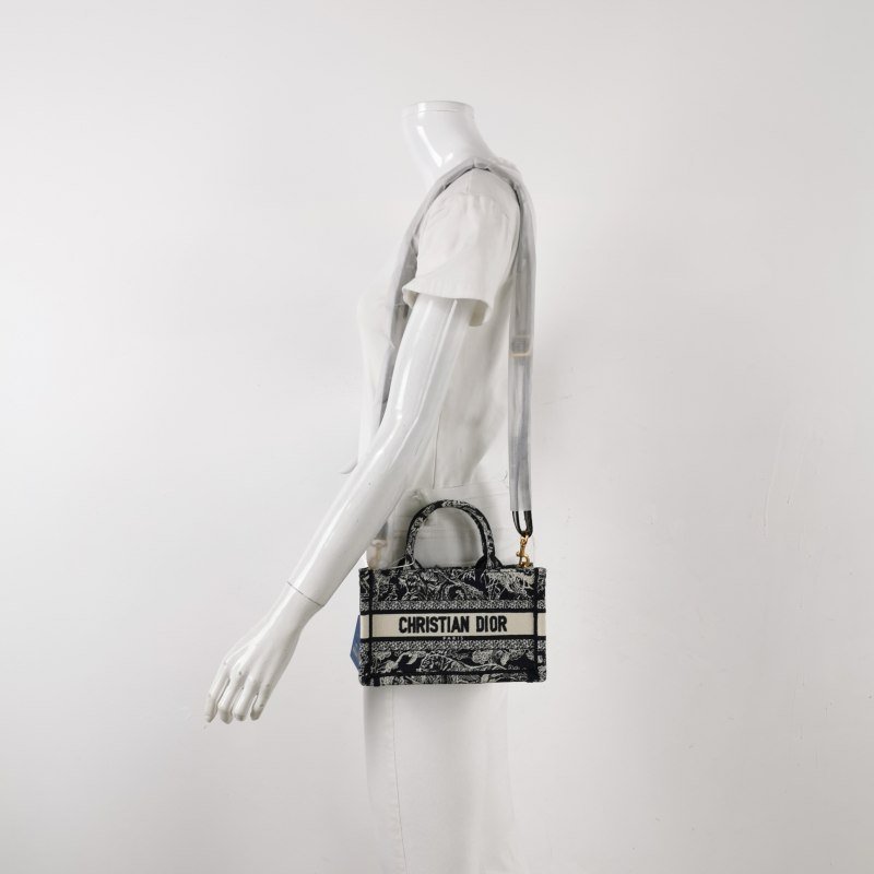 Dior Book Tote迷你帆布字母Logo斜背包單肩包-1
