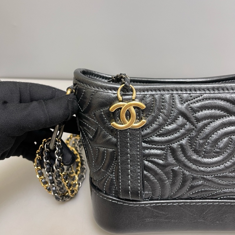 Chanel香奈兒 浮雕雙C全皮小號流浪包,98新 成色很好-6