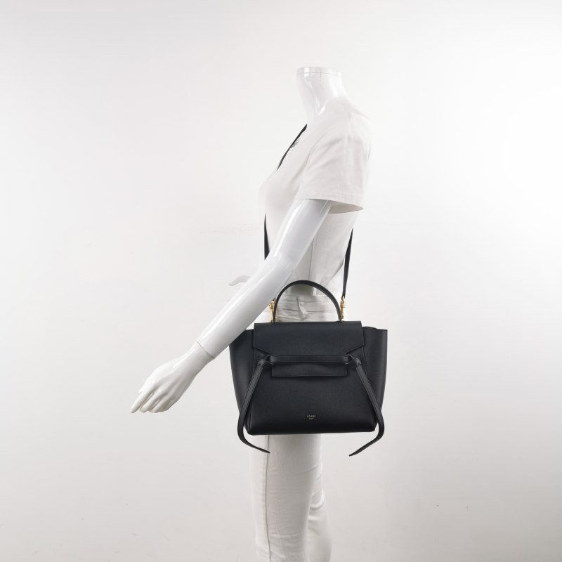 Celine Belt鯰魚包Micro牛皮純色紐結飾帶斜背包單肩包-1