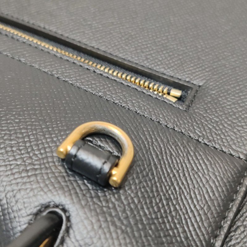 Celine Belt鯰魚包Micro牛皮純色紐結飾帶斜背包單肩包-10