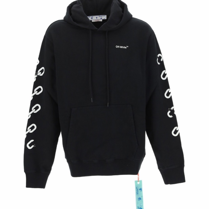 Off-White 男士 鏈環箭頭圖案連帽衛衣S M L XL碼-1