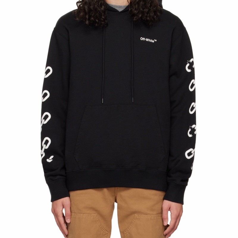 Off-White 男士 鏈環箭頭圖案連帽衛衣S M L XL碼-3