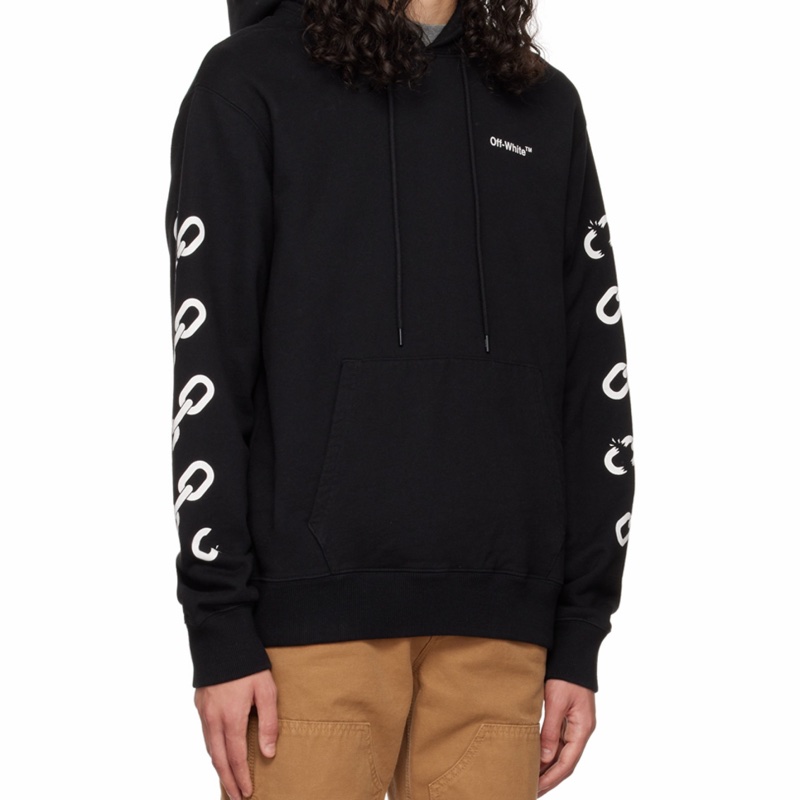 Off-White 男士 鏈環箭頭圖案連帽衛衣S M L XL碼-4