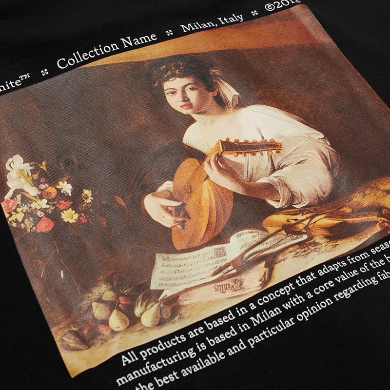 Off-White 男士 Caravaggio 圖畫印花連帽衛衣S M L XL碼-4
