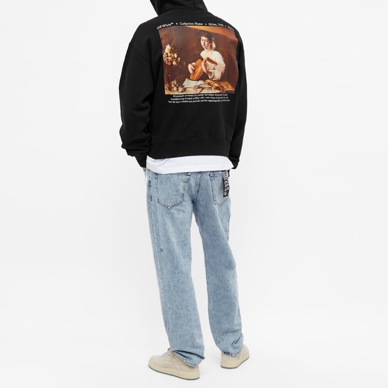 Off-White 男士 Caravaggio 圖畫印花連帽衛衣S M L XL碼-5
