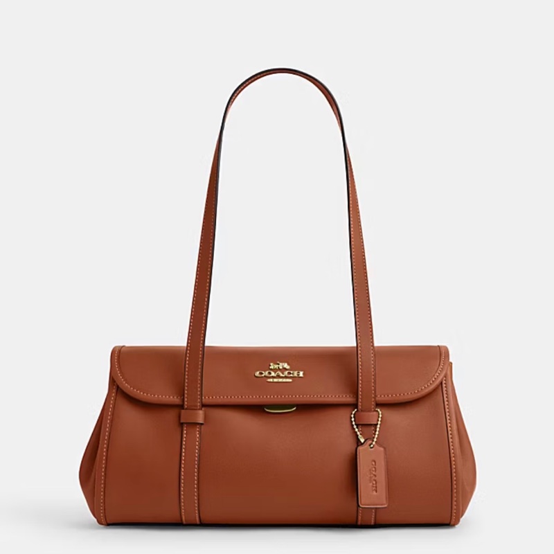 Coach Bridget Flap Shoulder Bag 焦糖色小牛皮法棍包-1
